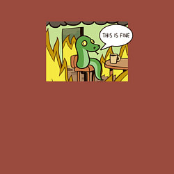 Свитшот хлопковый мужской This is fine - 2025, цвет: кирпичный — фото 2