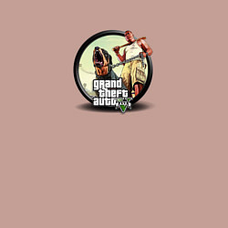 Свитшот хлопковый мужской Grand Theft Auto V logotype, цвет: пыльно-розовый — фото 2