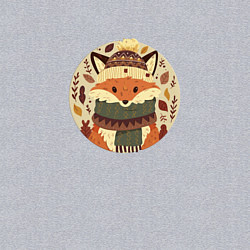 Свитшот хлопковый мужской Эмблема осеннего лиса, цвет: меланж — фото 2