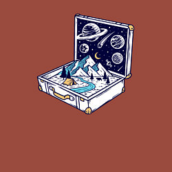 Свитшот хлопковый мужской Мир в чемодане, цвет: кирпичный — фото 2