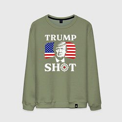 Свитшот хлопковый мужской Trump shot, цвет: авокадо