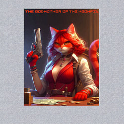 Свитшот хлопковый мужской Крёстная мать мяуфии - нейроарт, цвет: меланж — фото 2