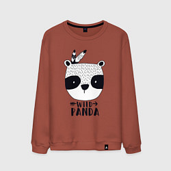 Свитшот хлопковый мужской Wild panda, цвет: кирпичный