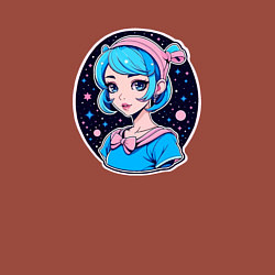 Свитшот хлопковый мужской Девушка в стиле аниме на фоне звёздного неба, цвет: кирпичный — фото 2