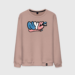 Свитшот хлопковый мужской Graffiti NYC, цвет: пыльно-розовый