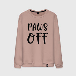 Свитшот хлопковый мужской Лапы прочь - предупреждение, цвет: пыльно-розовый