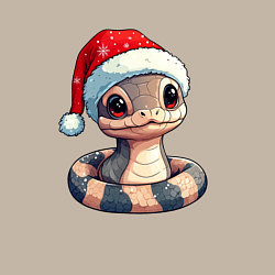 Свитшот хлопковый мужской Новогодняя полосатая змейка, цвет: миндальный — фото 2