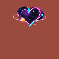 Свитшот хлопковый мужской Космическая любовь сердце, цвет: кирпичный — фото 2