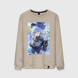 Свитшот хлопковый мужской Геншин Фурина, цвет: миндальный