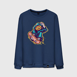 Свитшот хлопковый мужской Halloween skater, цвет: тёмно-синий