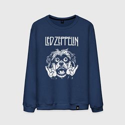 Свитшот хлопковый мужской Led Zeppelin rock dog, цвет: тёмно-синий