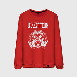 Свитшот хлопковый мужской Led Zeppelin rock dog, цвет: красный