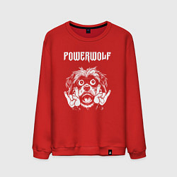 Свитшот хлопковый мужской Powerwolf rock dog, цвет: красный