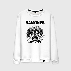 Свитшот хлопковый мужской Ramones - rock dog, цвет: белый