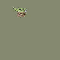 Свитшот хлопковый мужской Персонаж Беби Йода, цвет: авокадо — фото 2