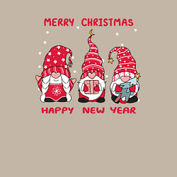Свитшот хлопковый мужской Christmas Gnomes, цвет: миндальный — фото 2