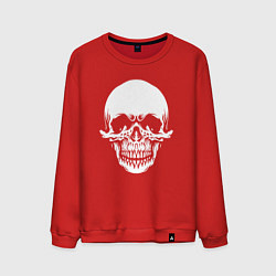 Свитшот хлопковый мужской Scary skull, цвет: красный