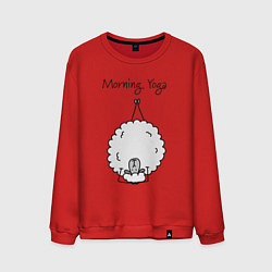 Свитшот хлопковый мужской Овечка - йога, цвет: красный
