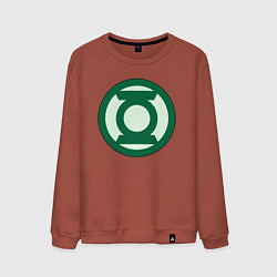 Свитшот хлопковый мужской Green lantern logo, цвет: кирпичный