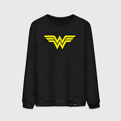 Свитшот хлопковый мужской Wonder woman logo, цвет: черный