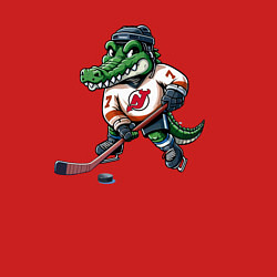 Свитшот хлопковый мужской Crocodile is the forward of the New Jersey devils, цвет: красный — фото 2