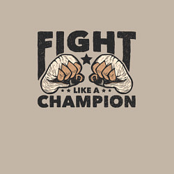 Свитшот хлопковый мужской Дерись как чемпион, цвет: миндальный — фото 2