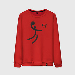 Свитшот хлопковый мужской Слэм данк минимализм, цвет: красный