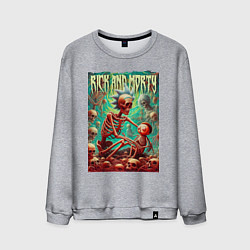 Свитшот хлопковый мужской Rick and Morty in the hell, цвет: меланж
