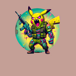 Свитшот хлопковый мужской Cool Pikachu - special forces, цвет: пыльно-розовый — фото 2
