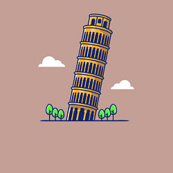 Свитшот хлопковый мужской Башня в Пизе, цвет: пыльно-розовый — фото 2