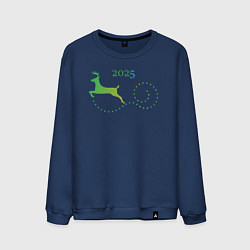 Свитшот хлопковый мужской Новогодний олень 2025 года, цвет: тёмно-синий