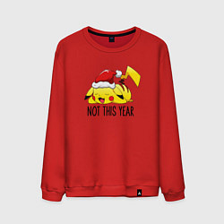 Свитшот хлопковый мужской Pikachu not this year, цвет: красный