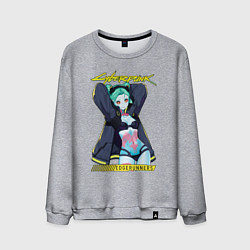 Свитшот хлопковый мужской Сyberpunk rebecca, цвет: меланж