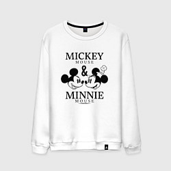Свитшот хлопковый мужской Микки и Минни Маус, цвет: белый