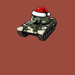 Свитшот хлопковый мужской Советский новогодний танк, цвет: кирпичный — фото 2