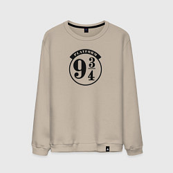 Свитшот хлопковый мужской Гарри Поттер платформа, цвет: миндальный