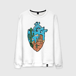 Свитшот хлопковый мужской Сердце пустыни, цвет: белый