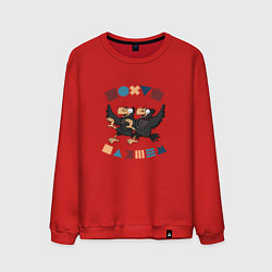 Свитшот хлопковый мужской Пляшем пофиг, цвет: красный