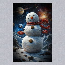 Свитшот хлопковый мужской Снеговик в космосе, цвет: меланж — фото 2