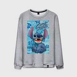 Свитшот хлопковый мужской Инопланетянин Стич, цвет: меланж