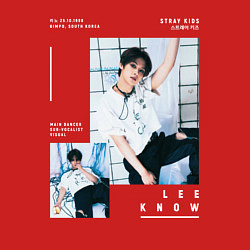 Свитшот хлопковый мужской Lee know stray kids rockstar, цвет: красный — фото 2