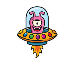 Свитшот хлопковый мужской Забавный инопланетянин, цвет: белый — фото 2