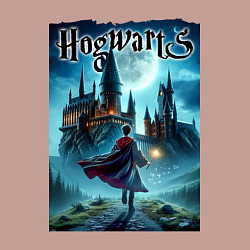 Свитшот хлопковый мужской Harry Potter with a magic wand - Hogwarts, цвет: пыльно-розовый — фото 2