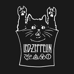 Свитшот хлопковый мужской Led Zeppelin - cat rock, цвет: черный — фото 2