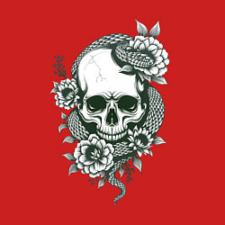 Свитшот хлопковый мужской Змея на черепе, цвет: красный — фото 2