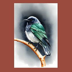 Свитшот хлопковый мужской Птичка на ветке, цвет: кирпичный — фото 2