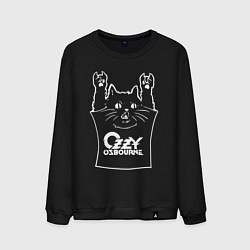 Свитшот хлопковый мужской Ozzy Osbourne - cat rock, цвет: черный