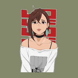 Свитшот хлопковый мужской Дандадан: Момо, цвет: авокадо — фото 2