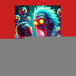 Свитшот хлопковый мужской Morty Smiths nightmare - neon glow fantasy, цвет: красный — фото 2