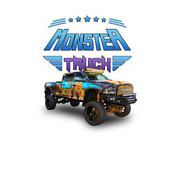 Свитшот хлопковый мужской Monster truck, цвет: белый — фото 2